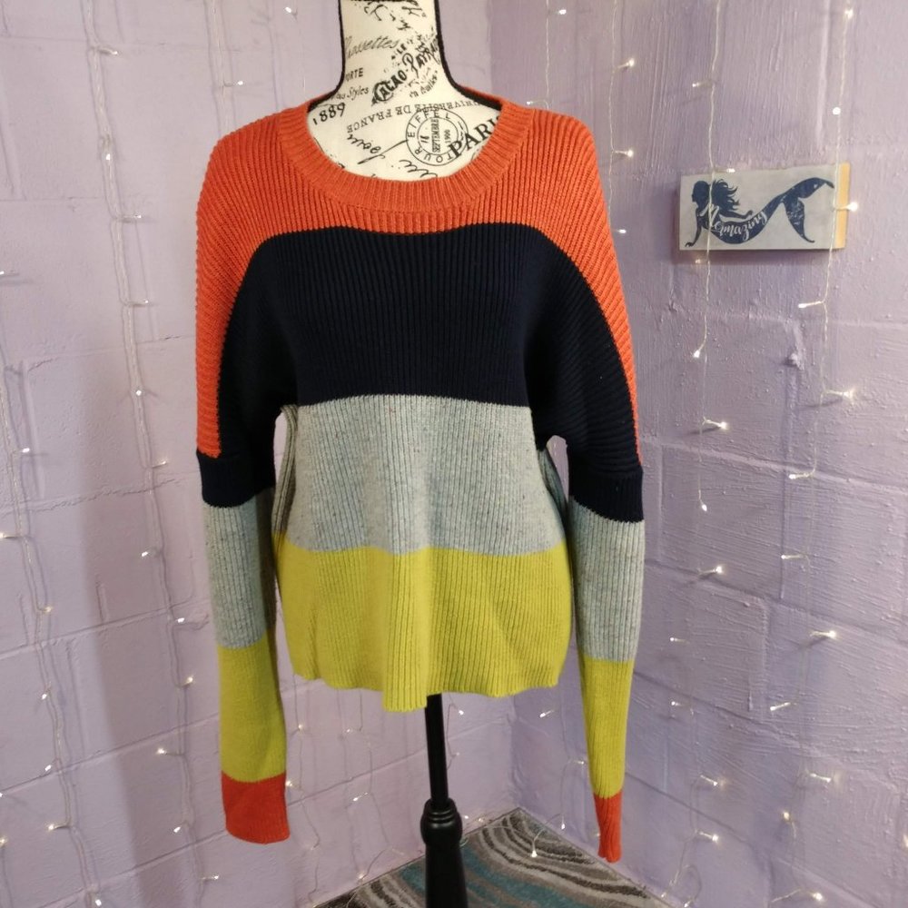 Color Blocked Oversized Sweater